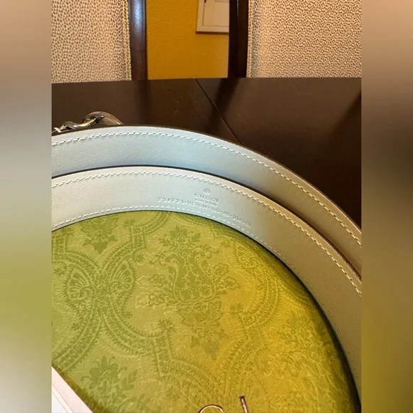 New Gucci GG Logo Buckle IvoryLeather Belt Size 48 / 120 cm Fits a Waist 42 - 48 - Picture 6 of 11